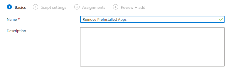 PowerShell script settings in Intune